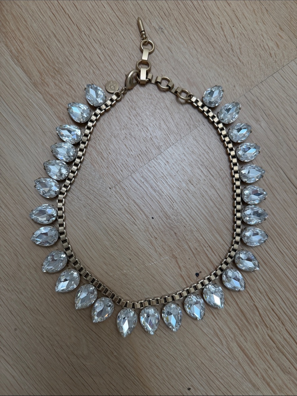 Loren Hope Gold-Tone Necklace with Clear Teardrop Crystals - Picture 1 of 4